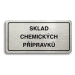 Accept Piktogram "SKLAD CHEMICKÝCH PŘÍPRAVKŮ" (160 × 80 mm) (stříbrná tabulka - černý tisk)