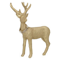 Dekoria Figurka Deer Gold 18x8x23 cm, 18x8x23 cm