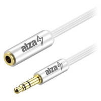 AlzaPower AluCore Audio 3.5mm Jack (M) to 3.5mm Jack (F) 1m stříbrný