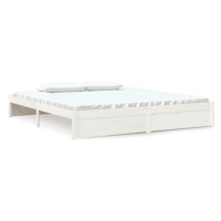Rám postele bílý masivní dřevo 180 × 200 cm Super King, 814965
