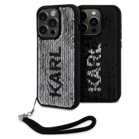 Karl Lagerfeld Sequins Reversible Kryt iPhone 15 Pro Max černý/stříbrný
