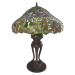 Clayre&Eef Stolní lampa 5LL-6055 design Tiffany, modrozelená