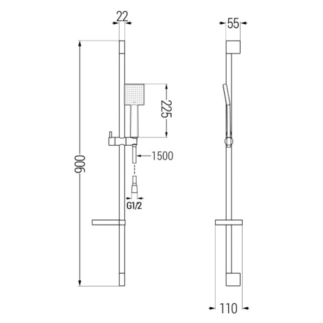 MEXEN/S DS45 posuvný sprchový set, chrom 785454583-00