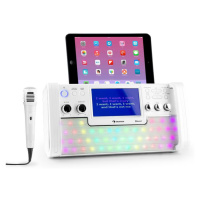 Auna DiscoFever, bílý, bluetooth karaoke systém, LED, 7 