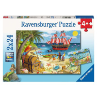 Ravensburger puzzle 056767 Piráti a mořské víly 2 x 24 dílků