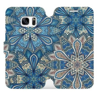 Flipové pouzdro na mobil Samsung Galaxy S7 - V108P Modré mandala květy