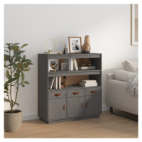 vidaXL Skříň highboard šedá 100x40x108,5 cm masivní borové dřevo