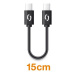Kabel Aligator Power, USB-C na USB-C, 15cm, černá