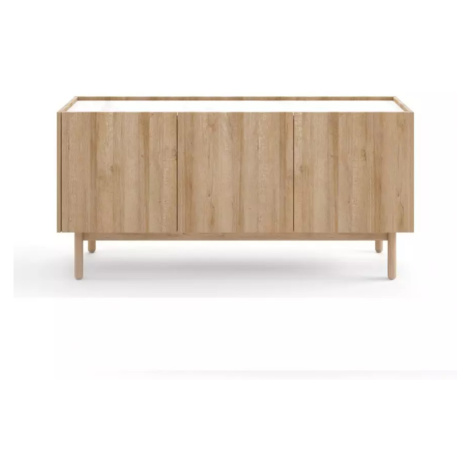 Piaski Komoda Boho La 144x68 cm dub riviéra/bílý mramor