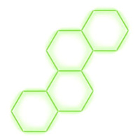 Escape6 Kompletní LED hexagonové svítidlo zelené, rozměr 4 elementy 166 × 288 cm