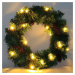 Solight vánoční věnec, průměr 40cm, 15x LED, IP44, 3x AA, časovač 1V239