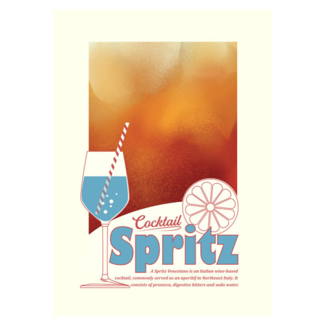 Ilustrace Aperol Spritz print, Dionisis Gemos, 30 × 40 cm