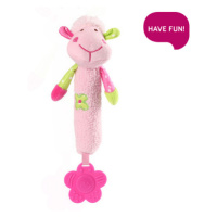 Baby Ono plyšová hračka s pískátkem a kousátkem Sweet Lambie růžová