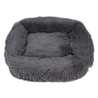 Petproducts Tmavě šedý obdélníkový fluffy pelíšek 110 × 100 × 28 cm