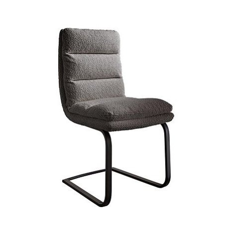 DELIFE Jídelní židle Abelia-Flex konzolová podnož plochá černá bouclé šedý