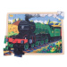 Bigjigs Toys Dřevěné puzzle historický vlak Flying Scotsman 35 dílků