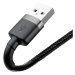 Baseus Cafule extra odolný nylonem opletený kabel USB / Lightning QC3.0 1,5A 2m black-grey