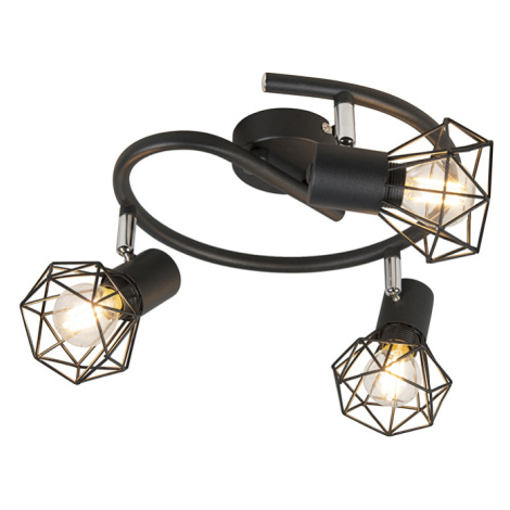 Reflektor Art Deco černý nastavitelný 3-světlo - Mosh QAZQA