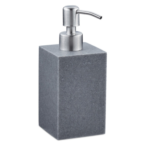 Relaxdays DÁVKOVAČ Šedý na mýdlo polyresin nerezová pumpička 300 ml