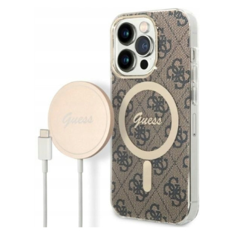 Set Guess GUBPP14LH4EACSW Case+ Charger iPhone 14 Pro 6,1 hnědá/brown