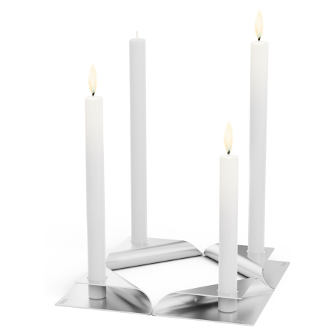 Square Candle, designový svícen - stříbrný, set 4ks - Höfats