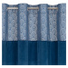 Dekorační vzorovaný velvet závěs s kroužky AGNETTA modrá 140x250 cm (cena za 1 kus) MyBestHome