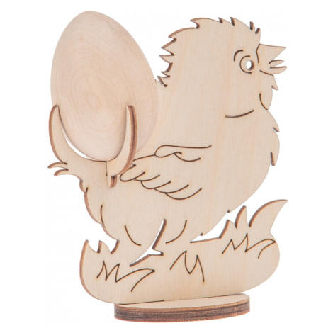 FK Dřevěná ozdoba (Velikonoční kuře + dřevěné vajíčko) - 10x7 cm