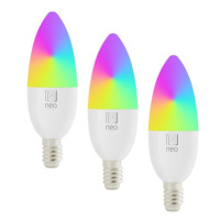 Smart LED žárovka E14 6W RGB+CCT IMMAX NEO 07716C WiFi Tuya sada 3ks