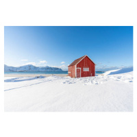 Fotografie Red cabin on the beach in, Francesco Vaninetti Photo, 40 × 26.7 cm