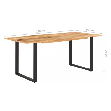 Jídelní stůl masivní dřevo / ocel Dekorhome 180x90x76 cm,Jídelní stůl masivní dřevo / ocel Dekor vidaXL