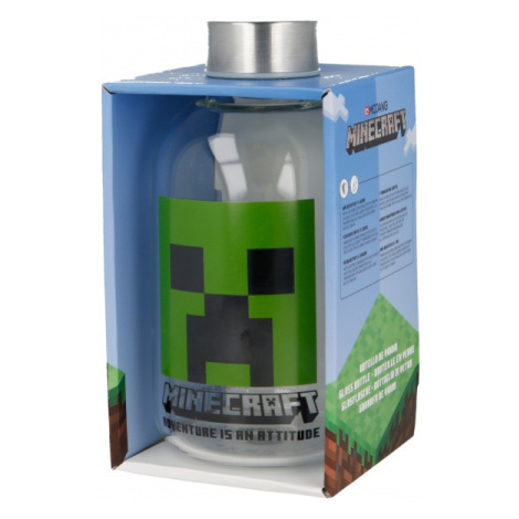 STOR - Luxusní skleněná láhev Minecraft 620ml, 00444