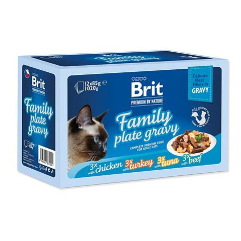 Kapsička Brit Premium by Nature filety v omáčce Family Plate 12x 85g