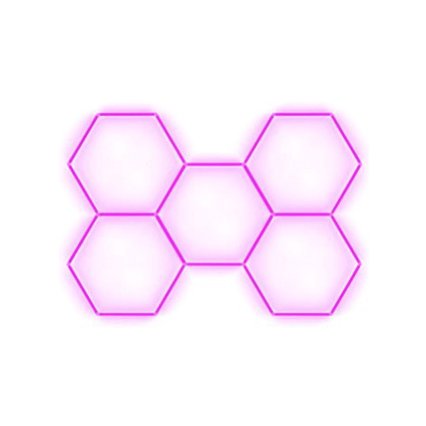 Escape6 Kompletní LED hexagonové svítidlo růžové, rozměr 5 elementů 238 × 168 cm