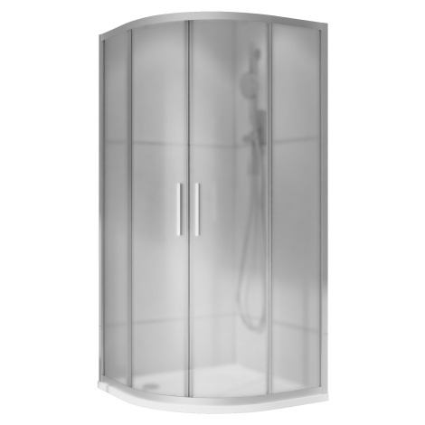 Kout sprchový Wecco SHINY 800×800 mm lesklý hliník/matné sklo R550