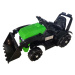 mamido  Dětský elektrický traktor s radlicí zelený