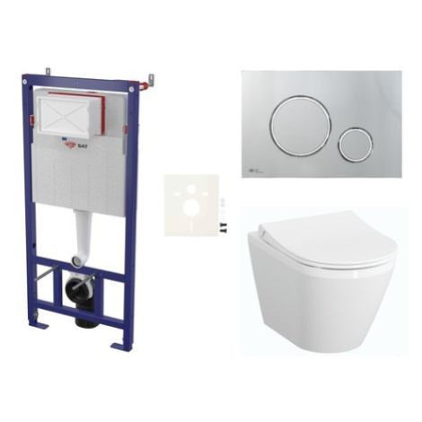 Cenově zvýhodněný závěsný WC set SAT do lehkých stěn / předstěnová montáž+ WC VitrA Integra SIKO