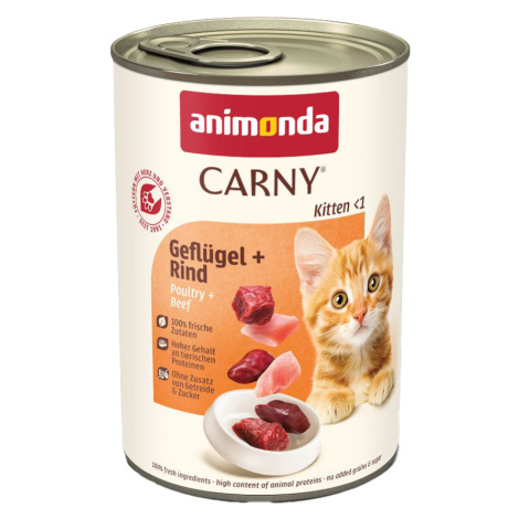 Animonda Carny Kitten 12 x 400 g - Hovězí a drůbeží