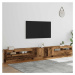 vidaXL TV stolek s LED old wood 300x35x40 cm kompozitní dřevo