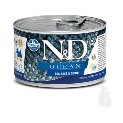 N&D DOG OCEAN Adult Sea Bass & Squid Mini 140g + Množstevní sleva 1+1 zdarma