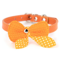 Vsepropejska Fashion obojek s motýlkem | 18 - 36 cm Barva: Oranžová, Obvod krku: 24 - 29 cm