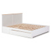 Bílá dvoulůžková postel s úložným prostorem 140x190 cm Gabi – Marckeric