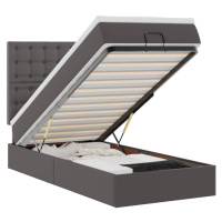 vidaXL Osmanský postel s matrací šedý 90x190cm cm umělá kůže