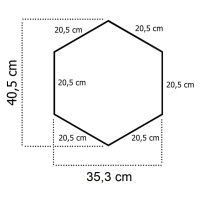 Eka Čalouněný panel Hexagon Trinity 40,5 cm x 35,3 cm - Rubínová 2324