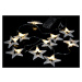 Nexos 57423 Vánoční dekorativní osvětlení - třpytivé hvězdy - 20 LED teple bílé