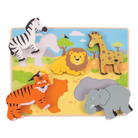 Bigjigs Toys Hrubé vkládací puzzle safari