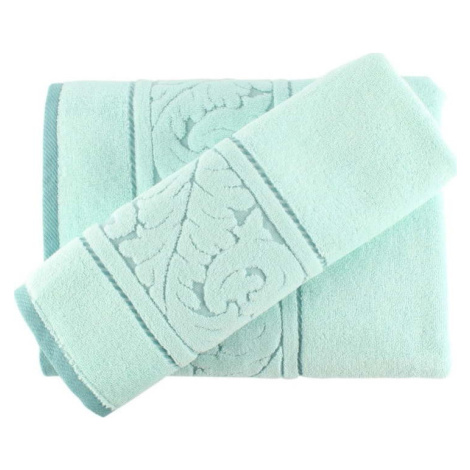 Set mentolově zeleného bavlněného ručníku a osušky Foutastic