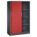 C+P Skříň s posuvnými dveřmi ASISTO, výška 1617 mm, šířka 1000 mm, černošedá/ohnivě červená