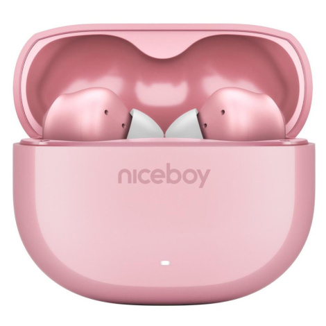 Niceboy Pins 4 - Bezdrátová sluchátka s ANC 400 mAh + 2x 50 mAh IPX4 růžová pins-4-pink
