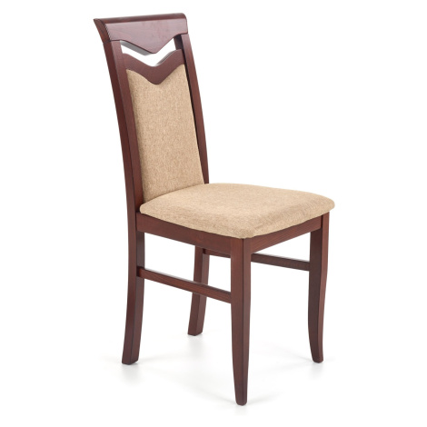 HALMAR Jídelní židle Citrone z masivu tmavý ořech/krémová