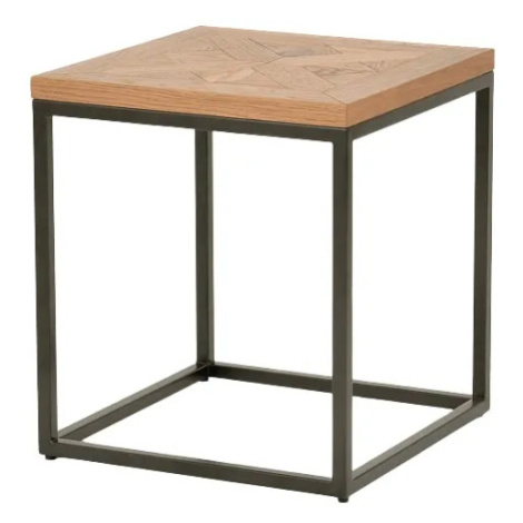 LivinHill Odkládací stolek Indus 45 cm z masivu dub přírodní/grafit